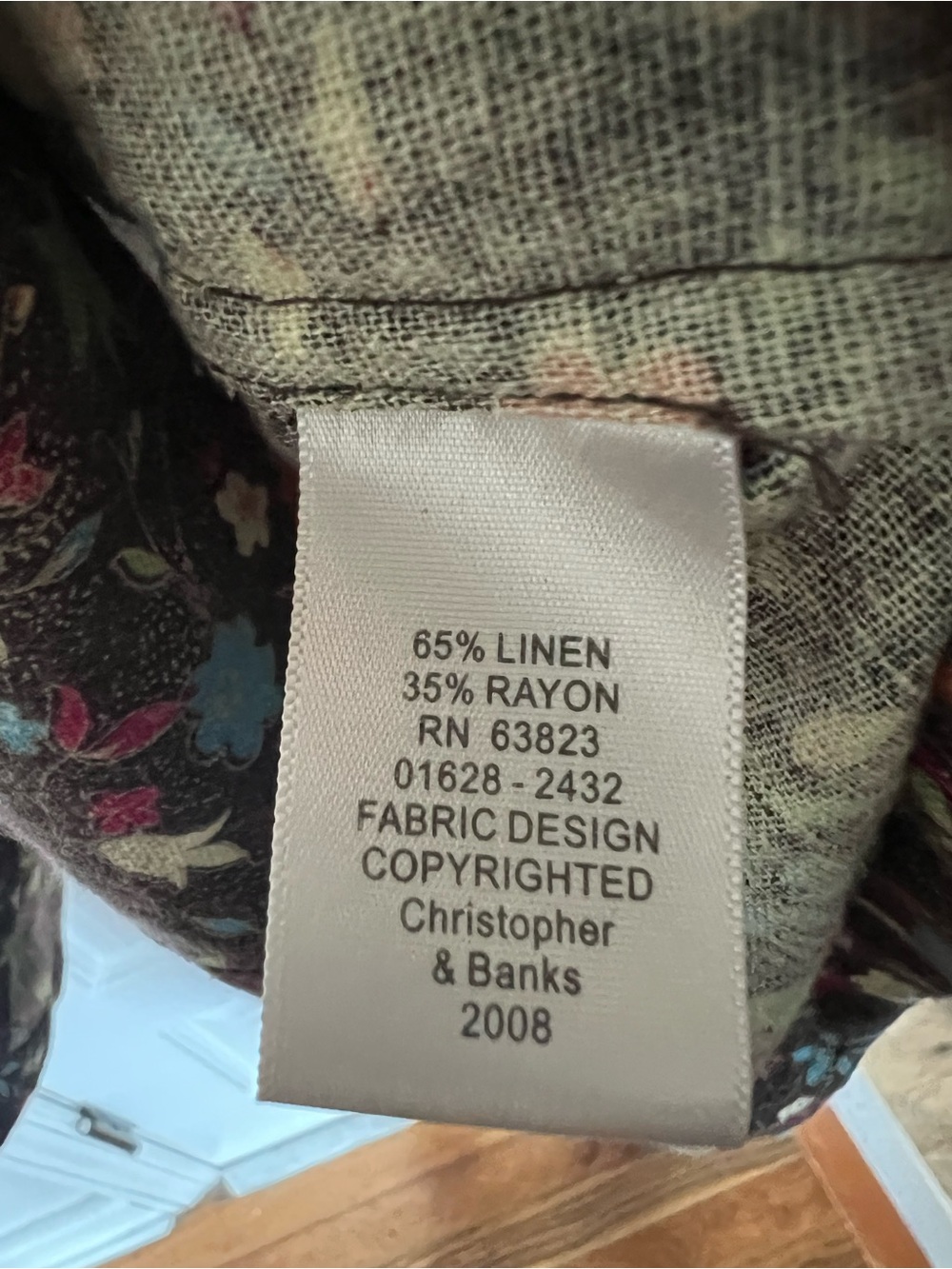Christopher & Banks Brown Floral Button-Front Short Sleeve Shirt - Picture 5 of 5